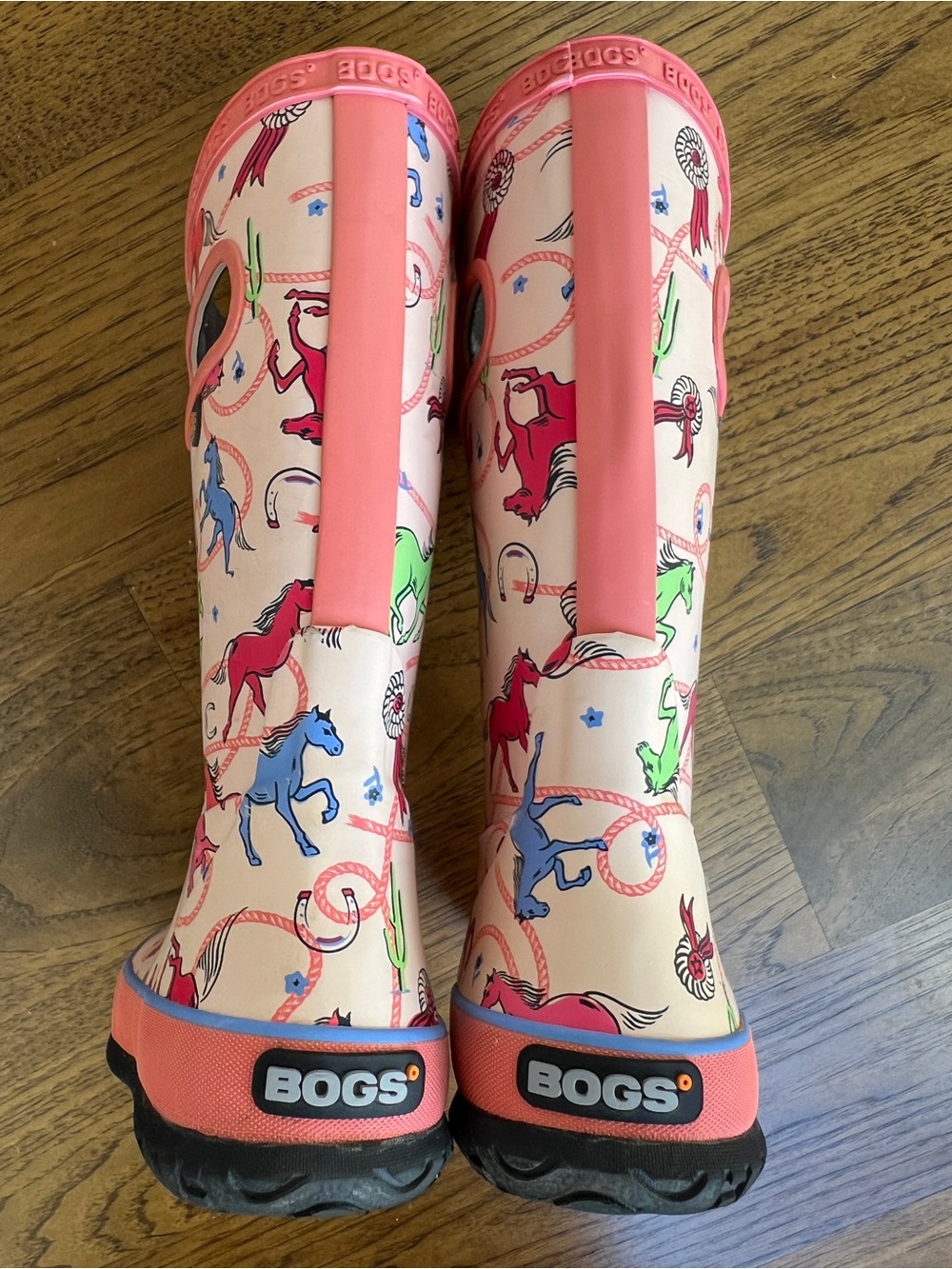 EUC Girls Pink Horse Bogs Rain Boots - 11 - Picture 9 of 11